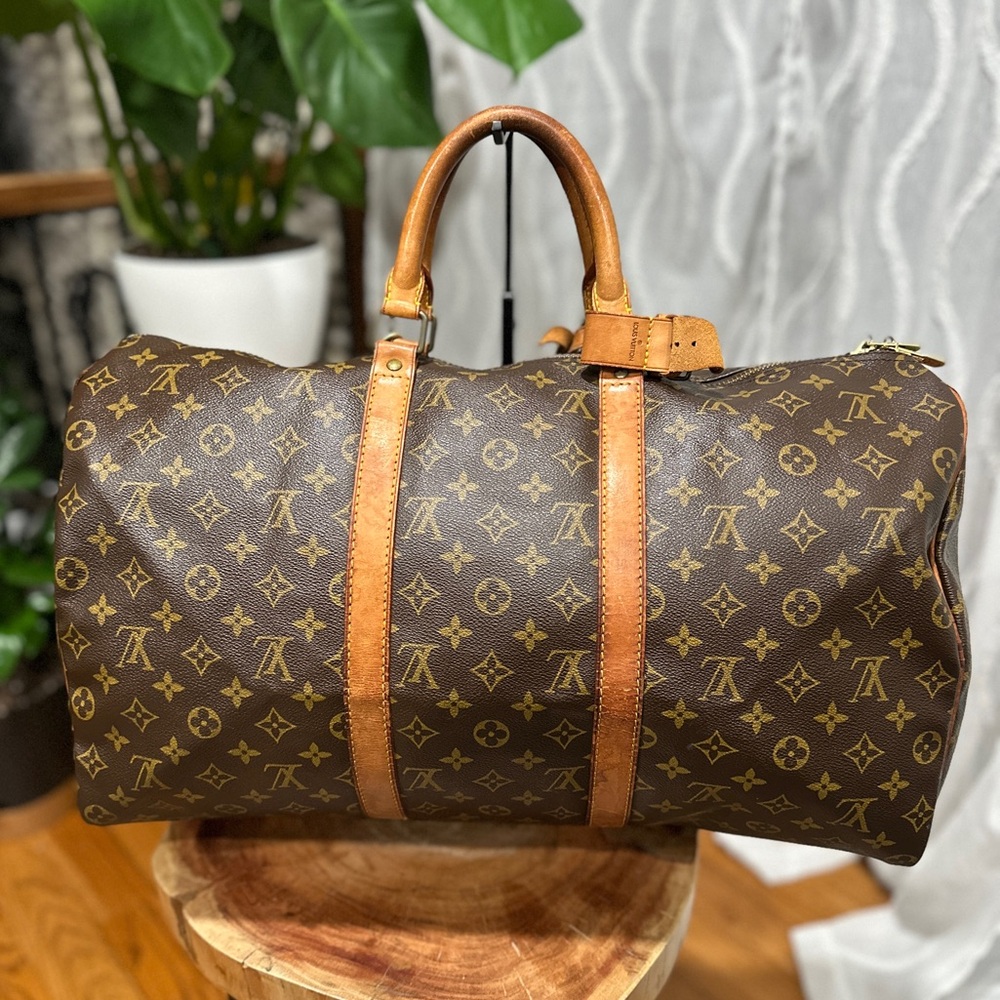 Louis Vuitton Keepall 50 Travel Duffle Bag 1999 w/ Lock Key #307 Vintage - Picture 3 of 14